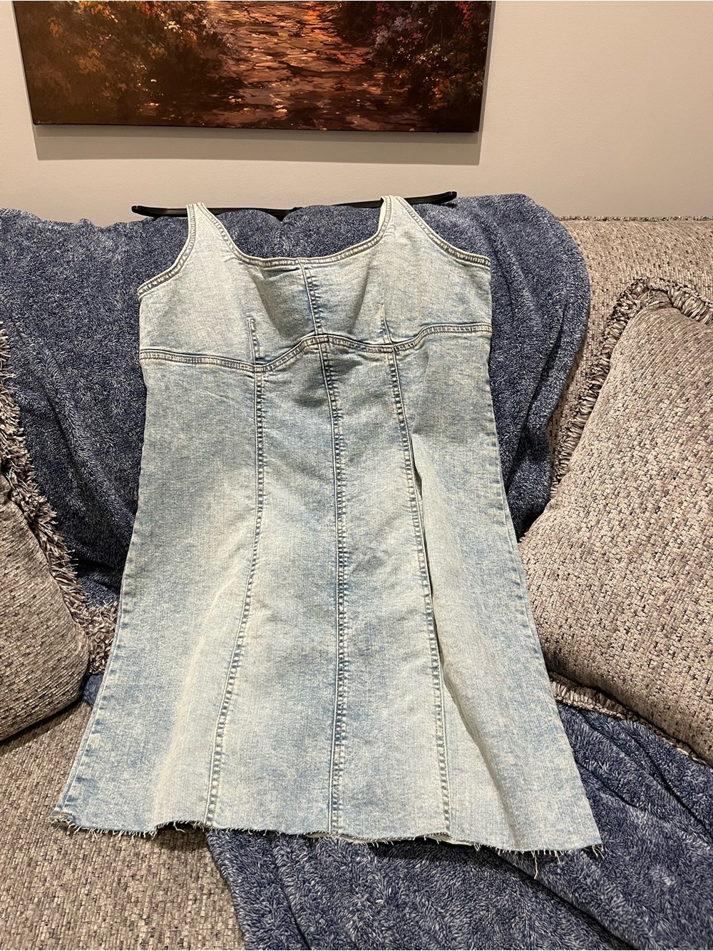 wild fable Light Blue Denim Tank Dress
